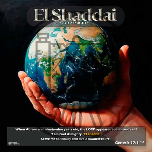 Image of God holding the world in his hands, depicting El Shaddai's power and sovereignty.